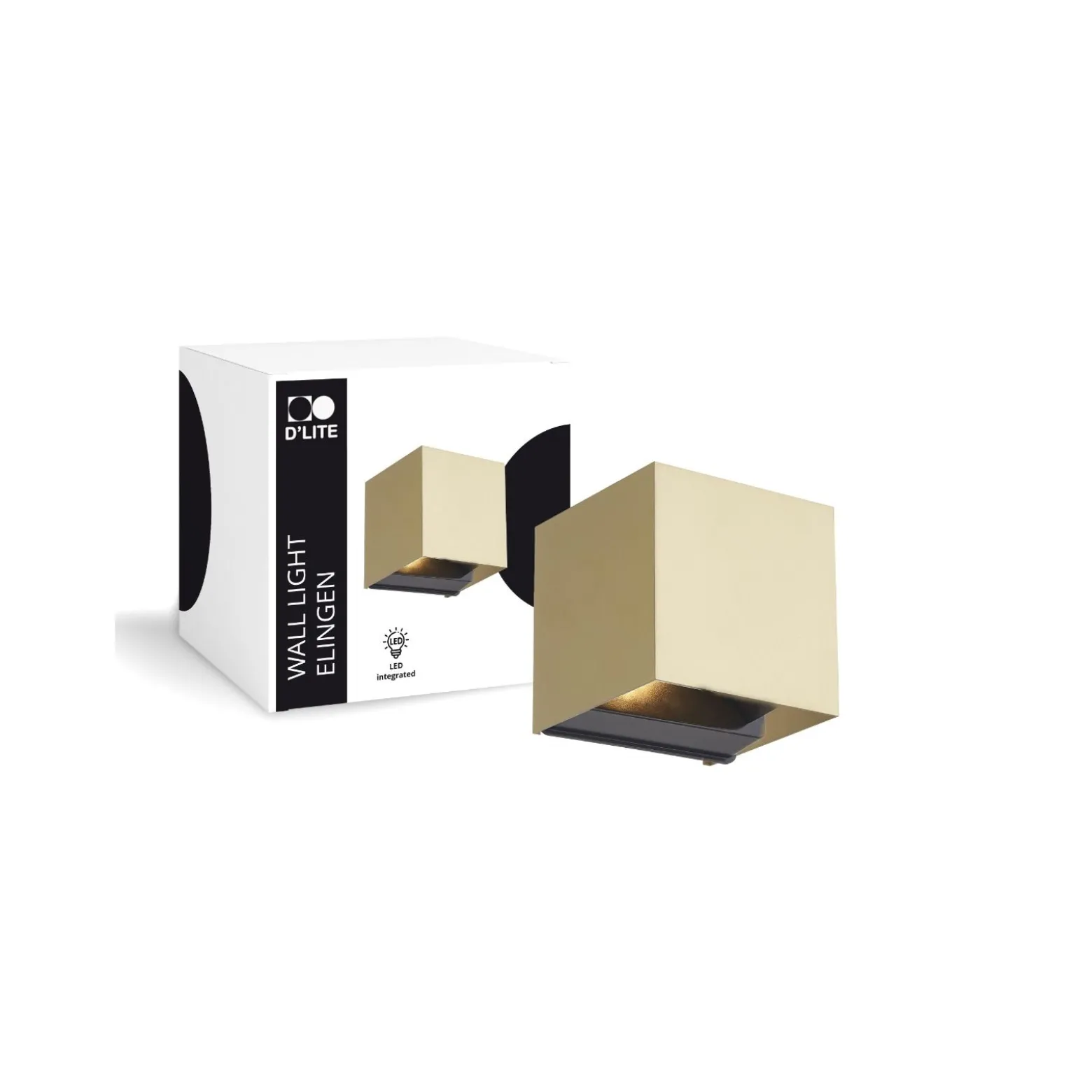D'Lite Vägglampa Elingen Guld Up & Down 4.9W 480lm - 830 warm Vit | IP54