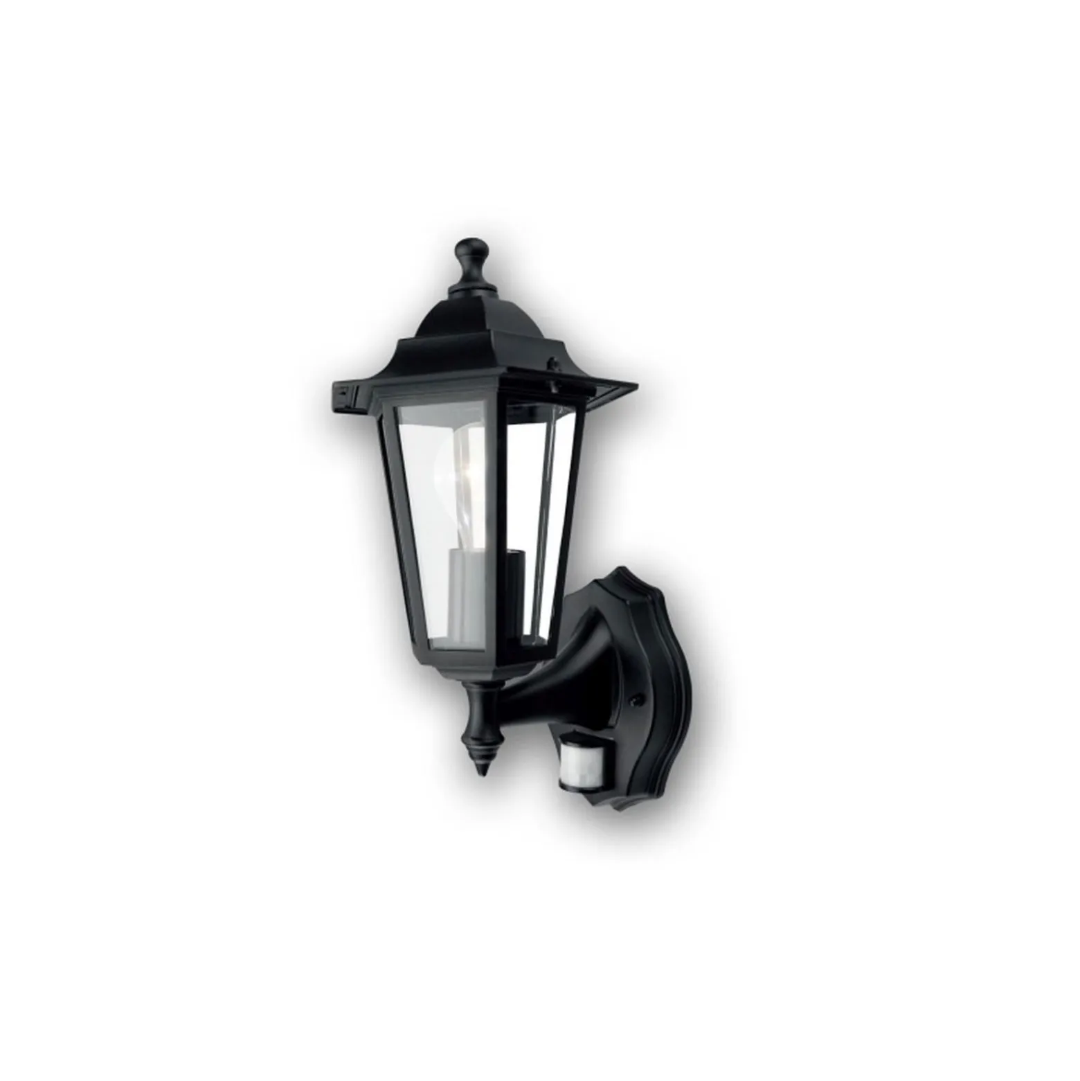 D'Lite Vägglampa Helora Svart | IP44 - Passande för 1x E27 - Rörelsesensor