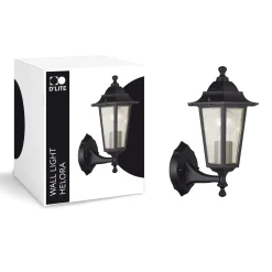 D'Lite Vägglampa Helora Svart | IP44 - Passande för 1x E27