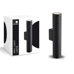 D'Lite Vägglampa Limor Aluminium Svart Up & Down| IP54 - Passande för 2x GU10