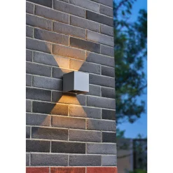 D'Lite Vägglampa Nova Grå Up & Down 4.9W 480lm - 830 Varm Vit | IP54 - Justerbar strålvinkel