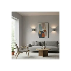 D'Lite Vägglampa Nova Grå Up & Down 4.9W 480lm - 830 Varm Vit | IP54 - Justerbar strålvinkel