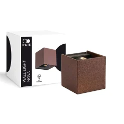 D'Lite Vägglampa Nova Rust Up & Down 4.9W 480lm - 830 Varm Vit | IP54 - Justerbar strålvinkel