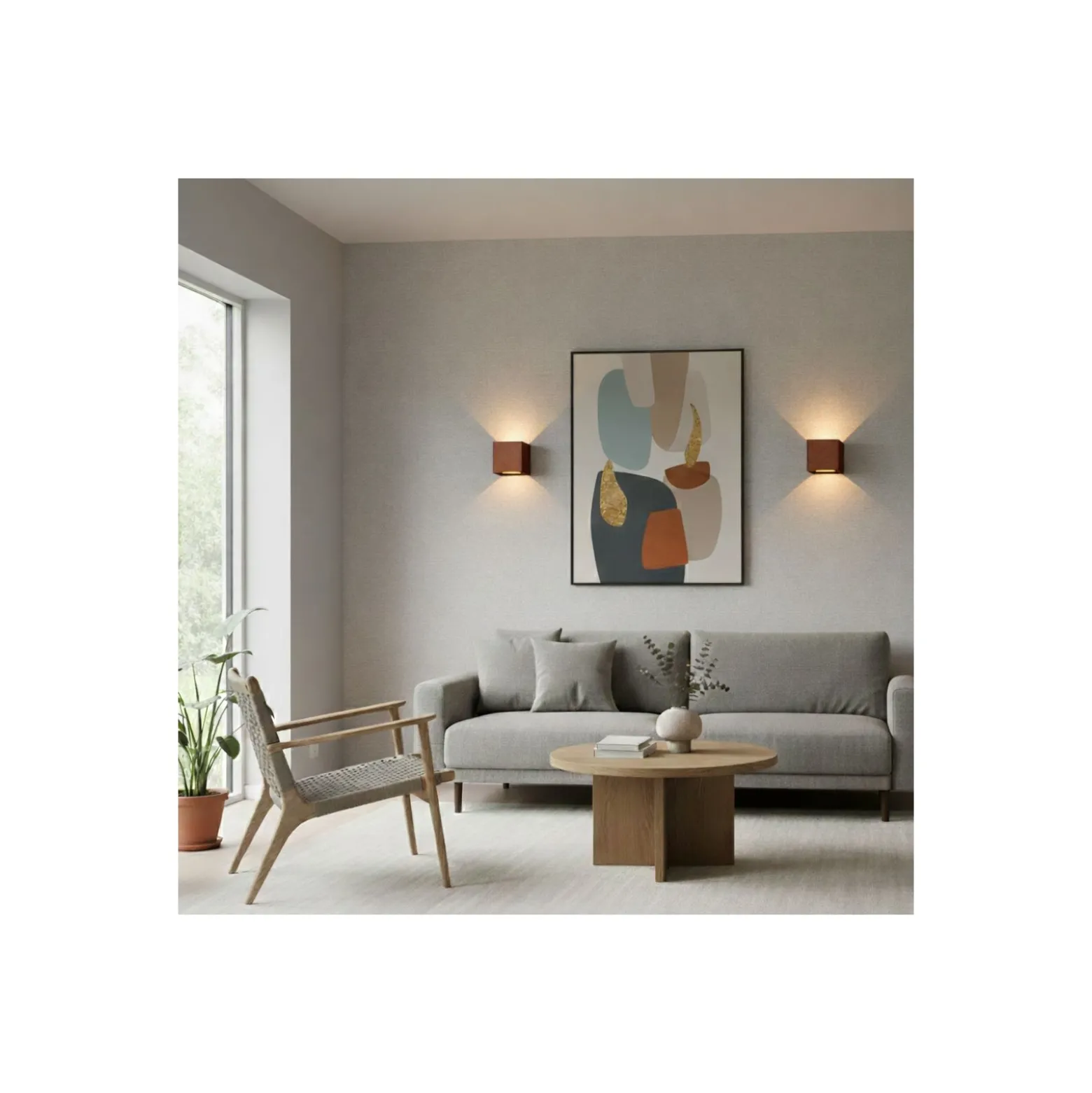 D'Lite Vägglampa Nova Rust Up & Down 4.9W 480lm - 830 Varm Vit | IP54 - Justerbar strålvinkel