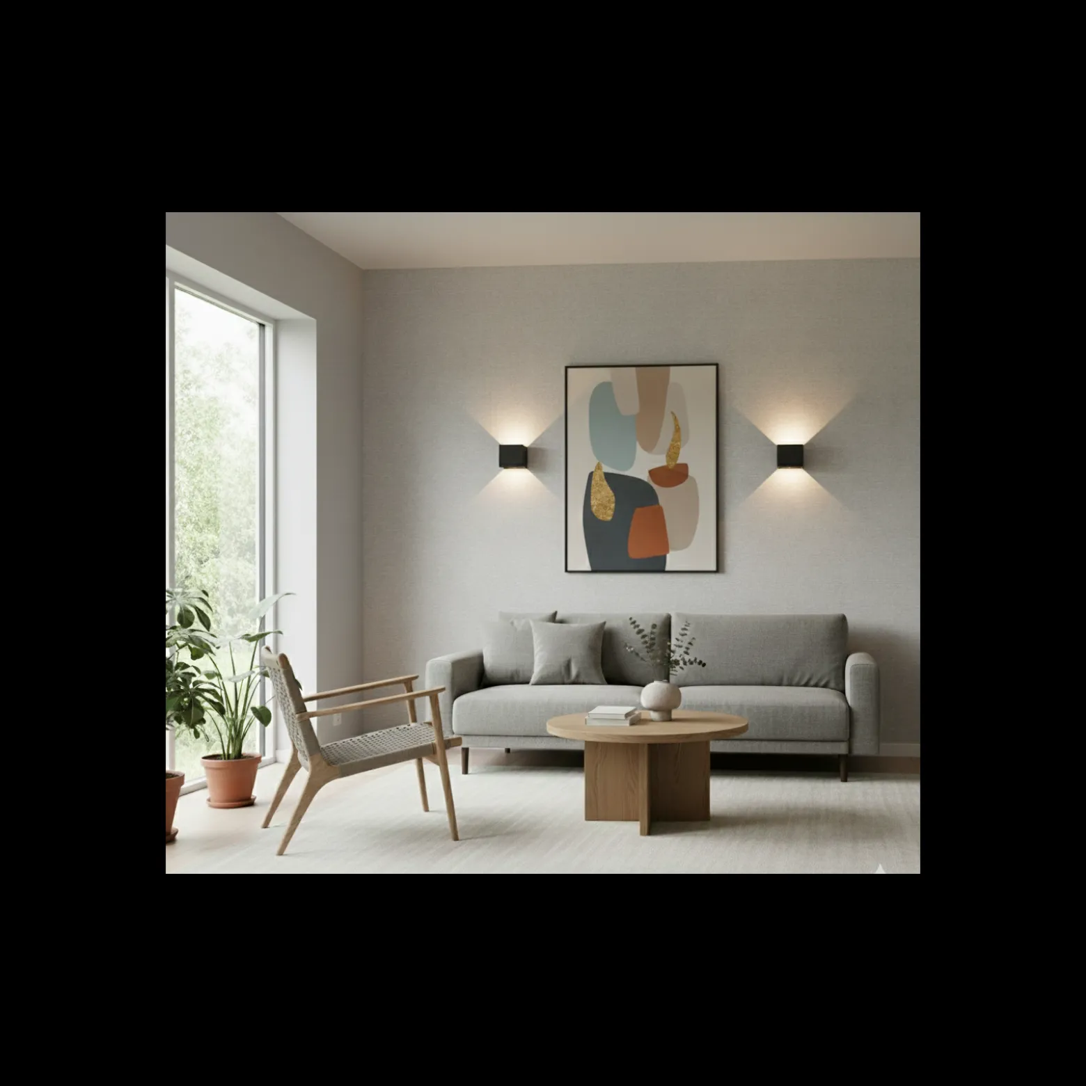 D'Lite Vägglampa Nova Svart Up & Down 4.9W 480lm - 830 Varm Vit | IP54 - Justerbar strålvinkel