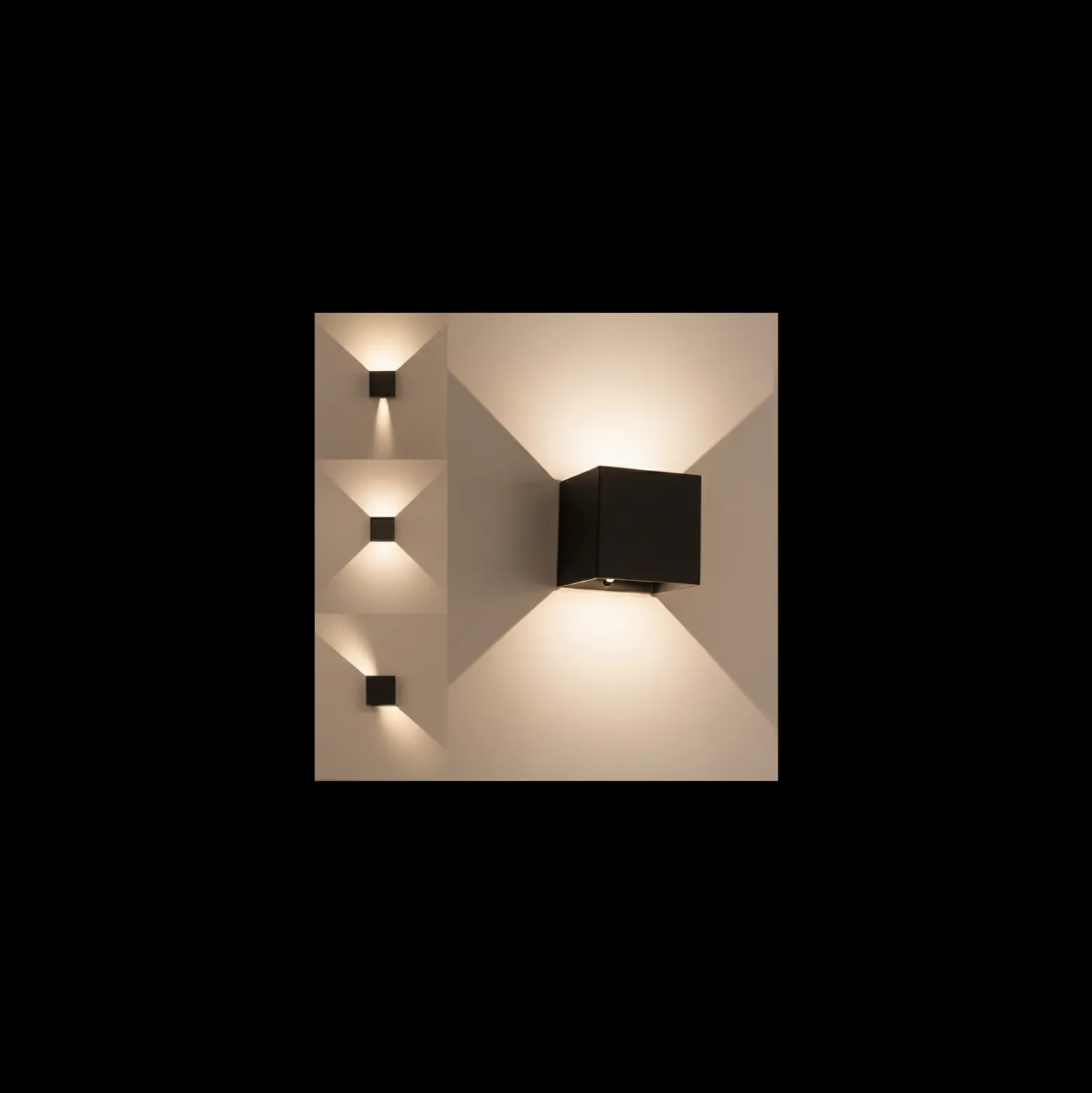 D'Lite Vägglampa Nova Svart Up & Down 4.9W 480lm - 830 Varm Vit | IP54 - Justerbar strålvinkel