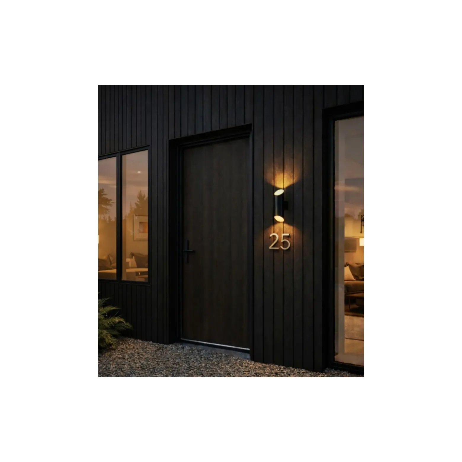 D'Lite Vägglampa Nura Svart Up & Down 7W 250lm - 830 Varm Vit | IP44