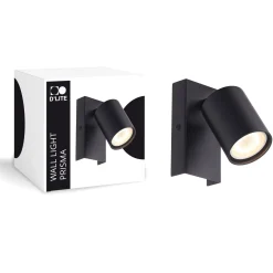 D'Lite Vägglampa Prisma Metall Svart | IP20 - Passande för 1x GU10