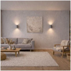 D'Lite Vägglampa Vossem Grå Up & Down | Passande för 2x GU10