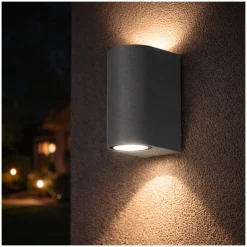 D'Lite Vägglampa Vossem Grå Up & Down | Passande för 2x GU10