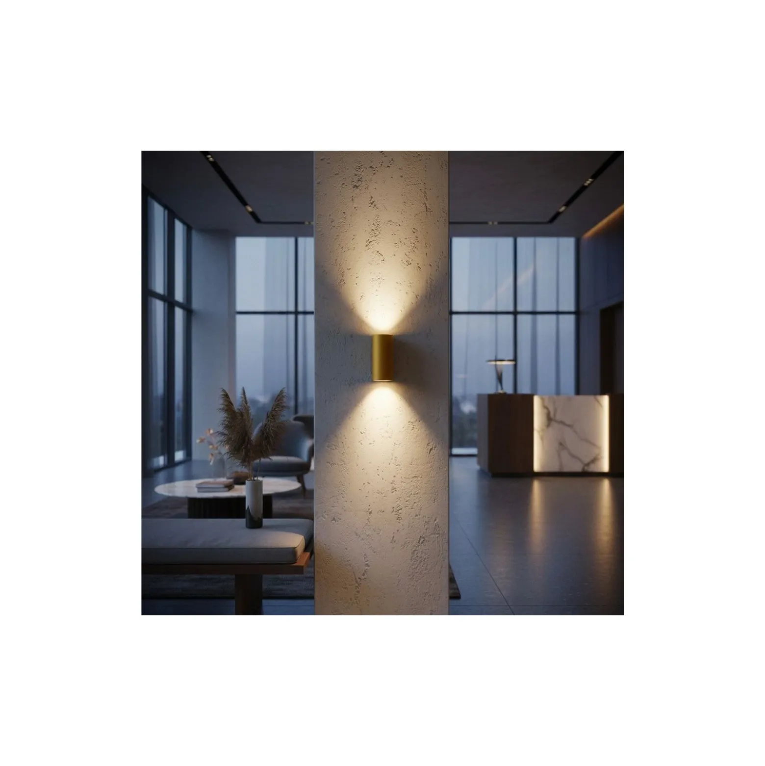 D'Lite Vägglampa Vossem Guld Up & Down| IP54 - Passande för 2x GU10