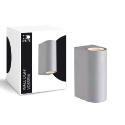 D'Lite Vägglampa Vossem Silver Up & Down | Passande för 2x GU10