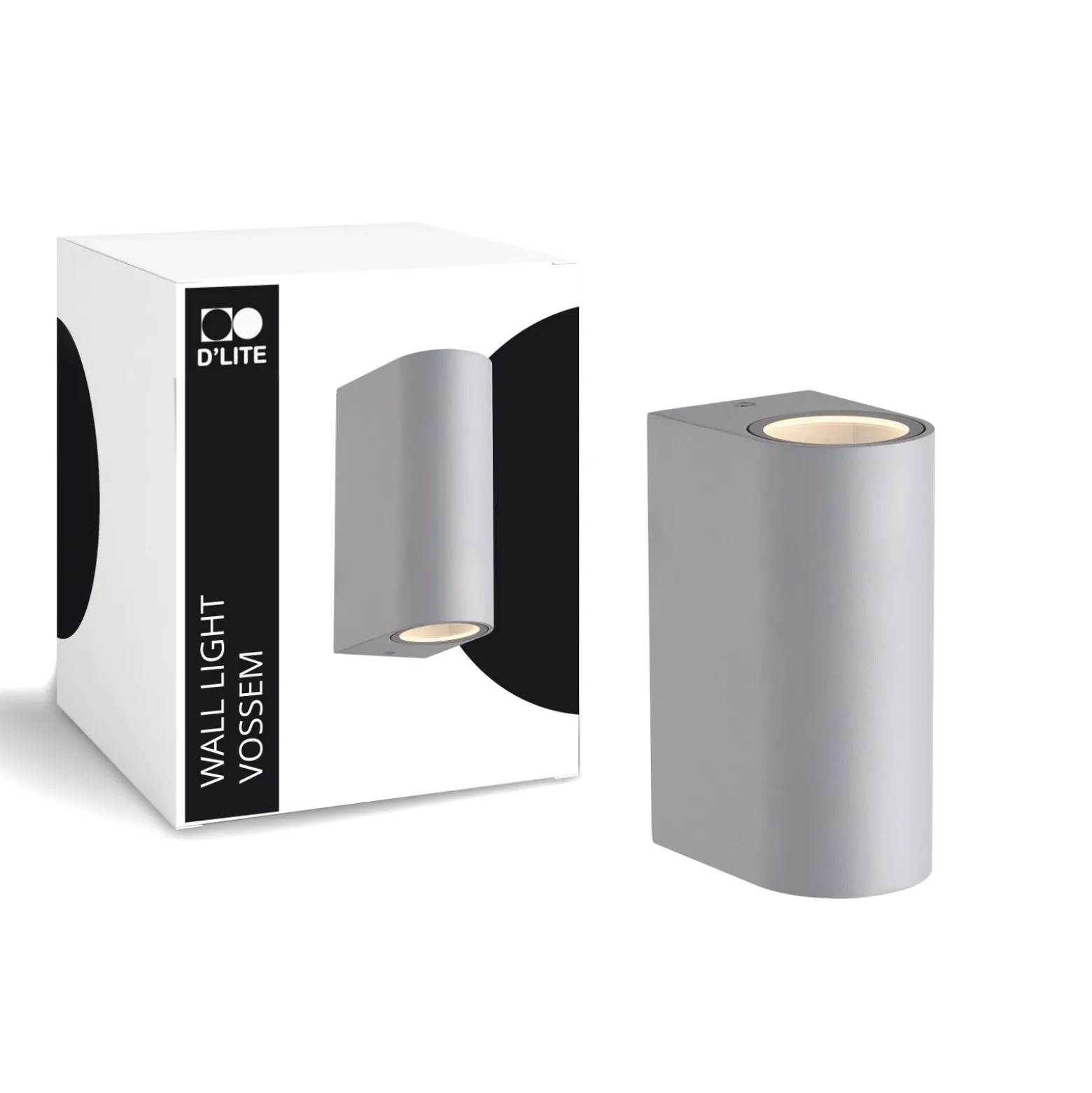 D'Lite Vägglampa Vossem Silver Up & Down | Passande för 2x GU10