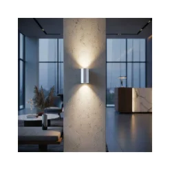 D'Lite Vägglampa Vossem Silver Up & Down | Passande för 2x GU10