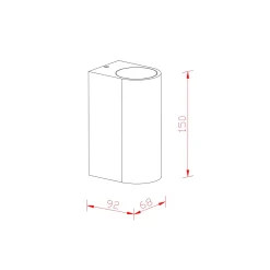 D'Lite Vägglampa Vossem Svart Up & Down| IP54 - Passande För 2x GU10