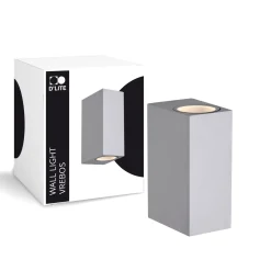 D'Lite Vägglampa Vrebos Silver Up & Down| Passande för 2x GU10