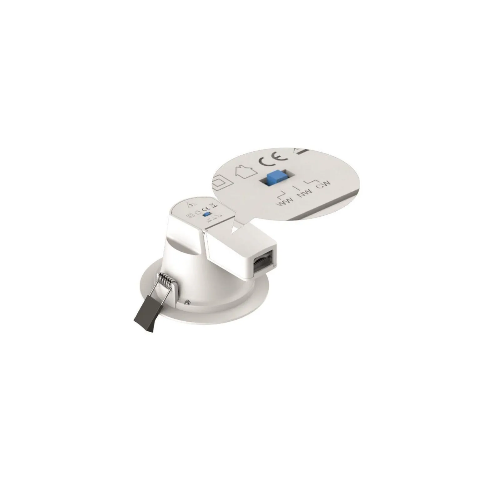 Dotlux LED Downlight Cirkel Vit 18W 1980lm 90D - 830-857 CCT | 172mm - Utskärning 150mm - UGR <19