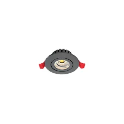 Dotlux LED Downlight Heatspin Svart 7W 840lm 60D - 930-957 CCT | 90mm - Utskärning 68mm - UGR <25 - Bästa Färgåtergivning - Dimbar