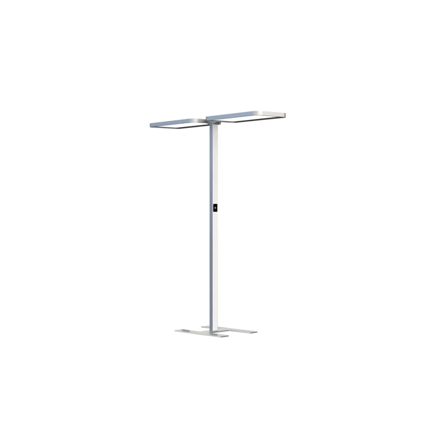 Dotlux LED Golvlampa Studio Butler Duo Dubbel Head Silver 160W 17600lm - 840 Kallvit | UGR <19 - 1-10V Dimbar - Rörelsesensor