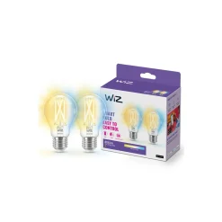 Dubbelpack 2x WiZ Smart LED E27 Päron Filament 7W 806lm | Bästa Färgåtergivning - Dimbar - Ersättare 60W