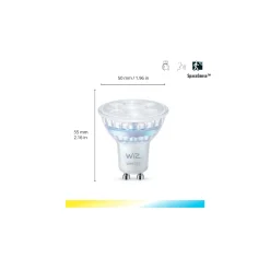 Dubbelpack 2x WiZ Smart LED Spot GU10 PAR16 5W 400lm 36D | Bästa Färgåtergivning - Dimbar - Ersättare 50W
