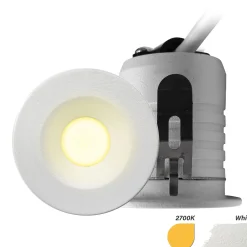 EcoDim Infälld Spot Mini Vit 2.5W 155lm 30D - 827 Extra Varm Vit | 35mm - Utskärning 28mm - IP67 - Dimbar