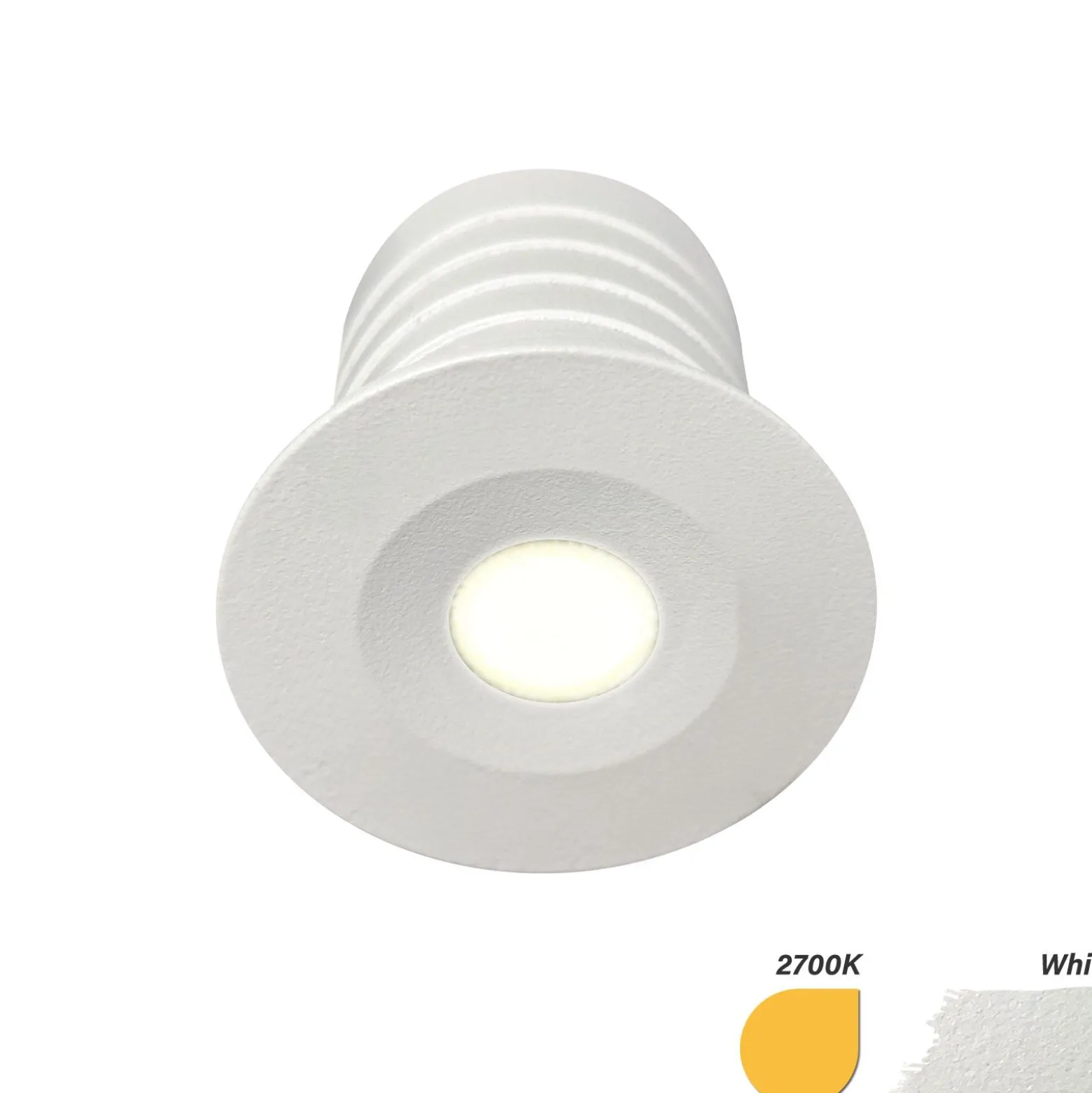 EcoDim Infälld Spot Mini Vit 2.5W 155lm 30D - 827 Extra Varm Vit | 35mm - Utskärning 28mm - IP67 - Dimbar