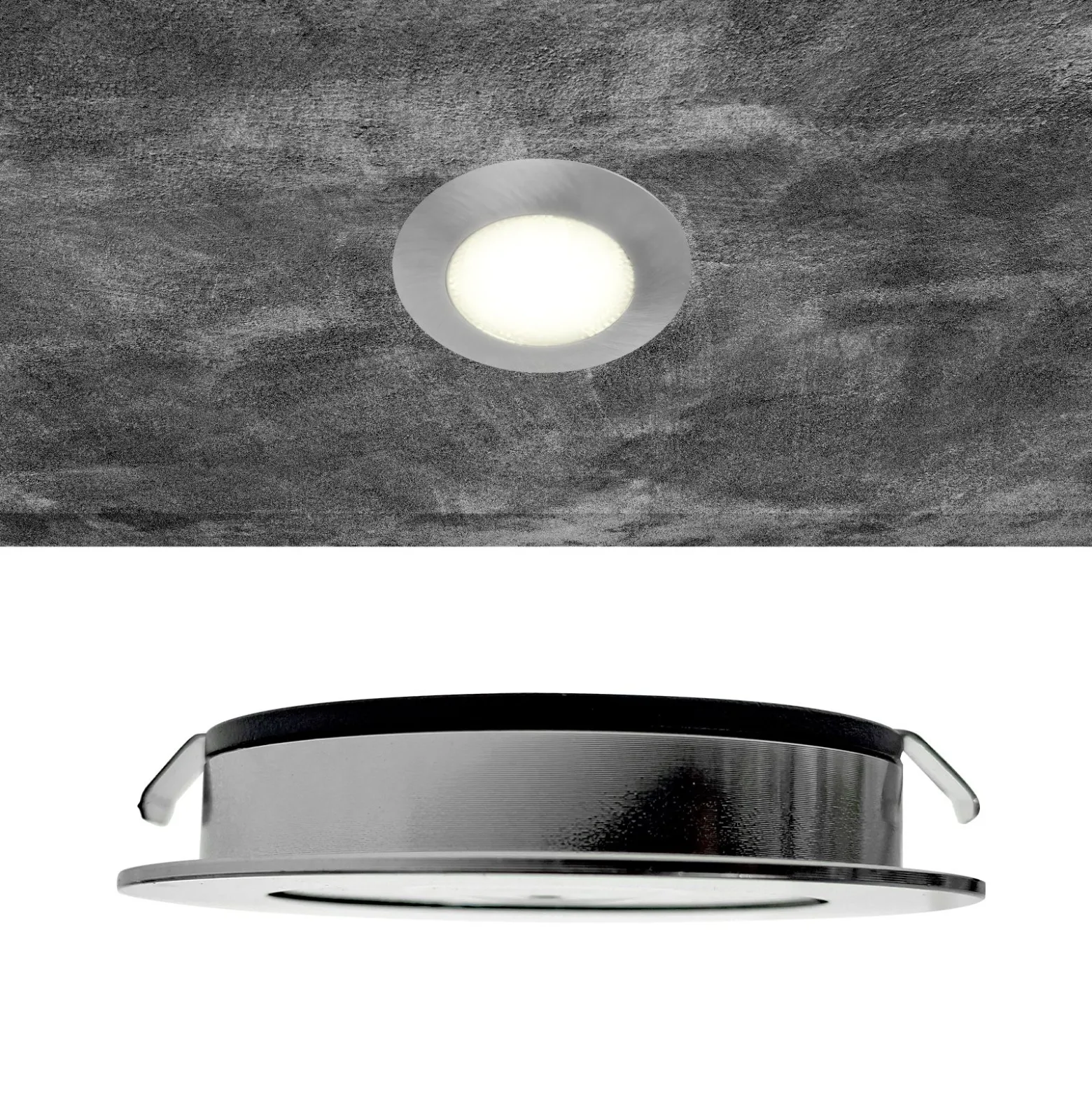 EcoDim Infälld Spot Nickel 3W 240lm 90D - 827 Extra Varm Vit | 62mm - Utskärning 55mm - IP54 - Dimbar