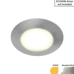 EcoDim Infälld Spot Nickel 3W 240lm 90D - 827 Extra Varm Vit | 62mm - Utskärning 55mm - IP54 - Dimbar