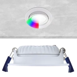 EcoDim Infälld Spot Vit 6W 450lm 60D 827- 860 Justerbar Vit | RGB - 85mm - Utskärning 75mm - IP54 - Zigbee Dimbar