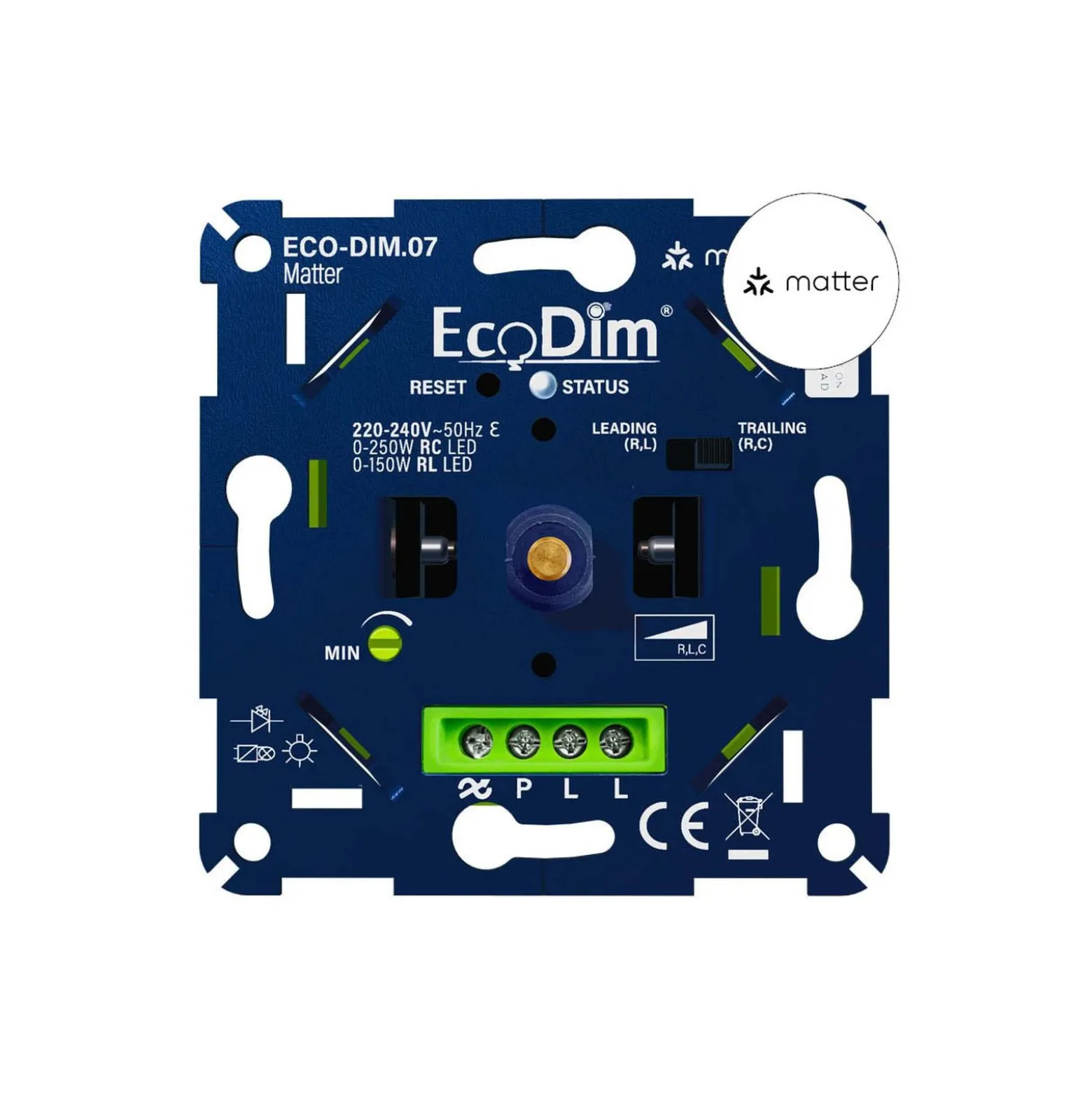 EcoDim.07 LED Dimmer Matter Tryck/Vrid 0-250W (RLC)