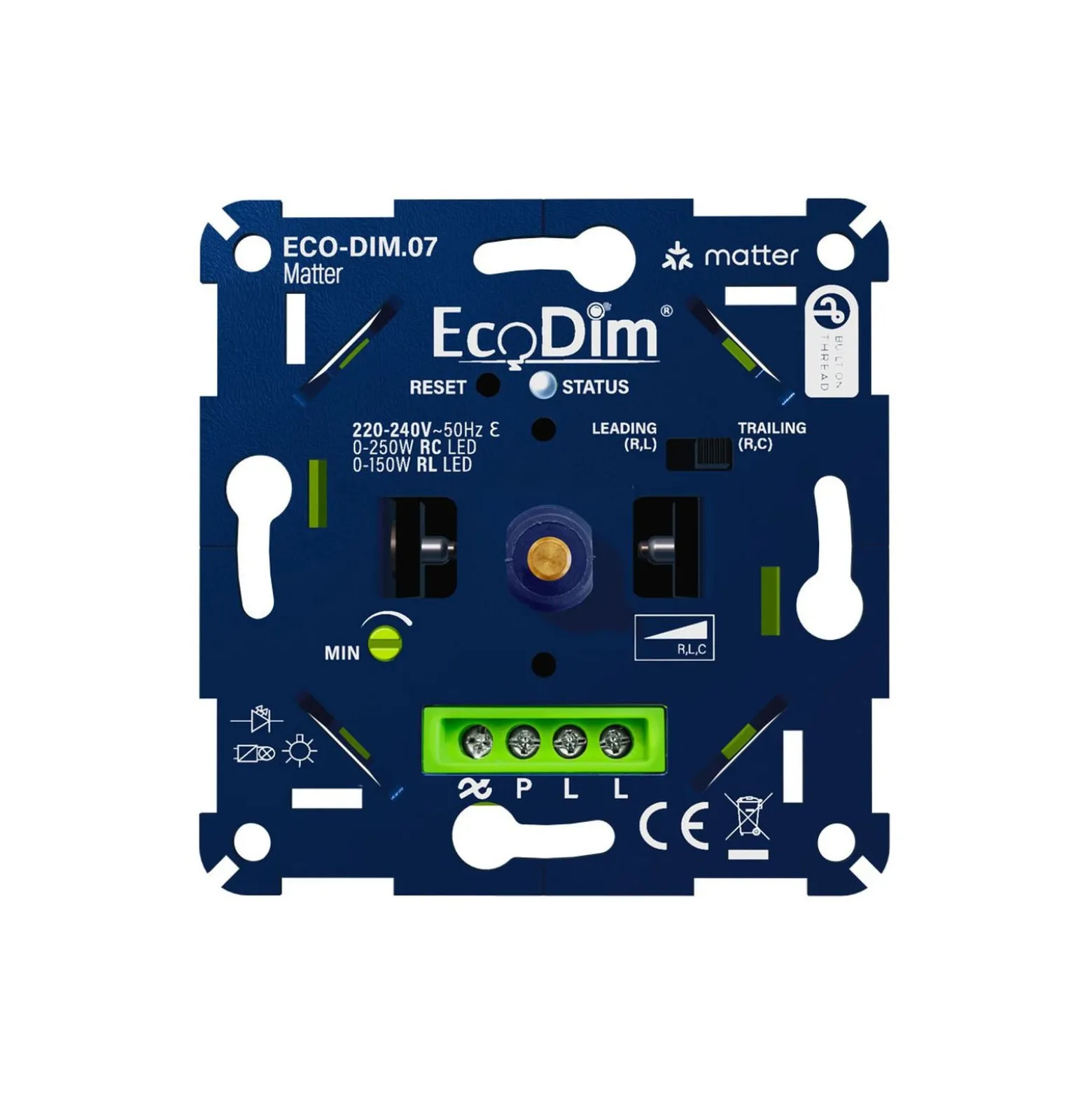 EcoDim.07 LED Dimmer Matter Tryck/Vrid 0-250W (RLC)