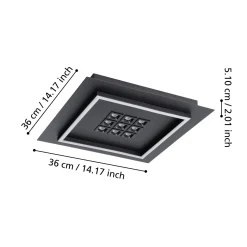 Eglo Taklampa Balazote Stål Svart 245W 4045lm - 827-865 Justerbar Vit | Dimbar