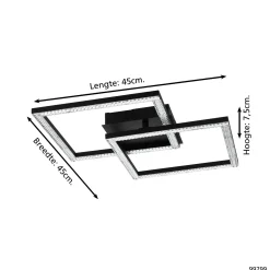 Eglo Taklampa Lejias Stål Svart 21W 3050lm - 830 Varm Vit