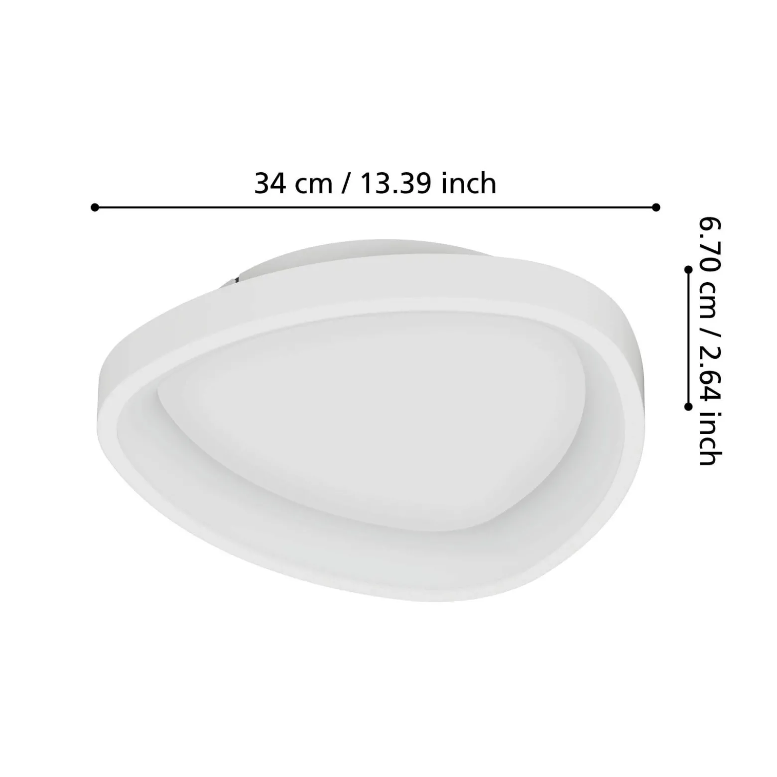 Eglo Taklampa Loretello Plast Stål Vit 12W 1440lm - 827-865 Justerbar Vit | 350mm - Dimbar