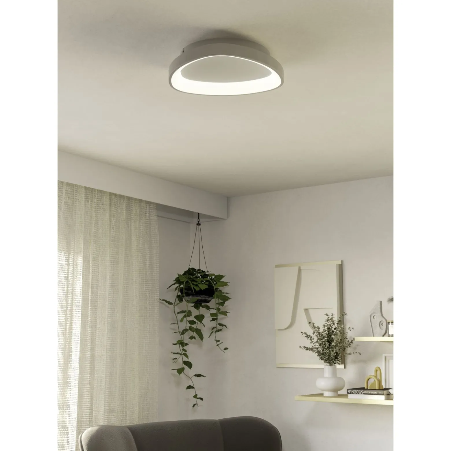 Eglo Taklampa Loretello Plast Stål Vit 12W 1440lm - 827-865 Justerbar Vit | 350mm - Dimbar