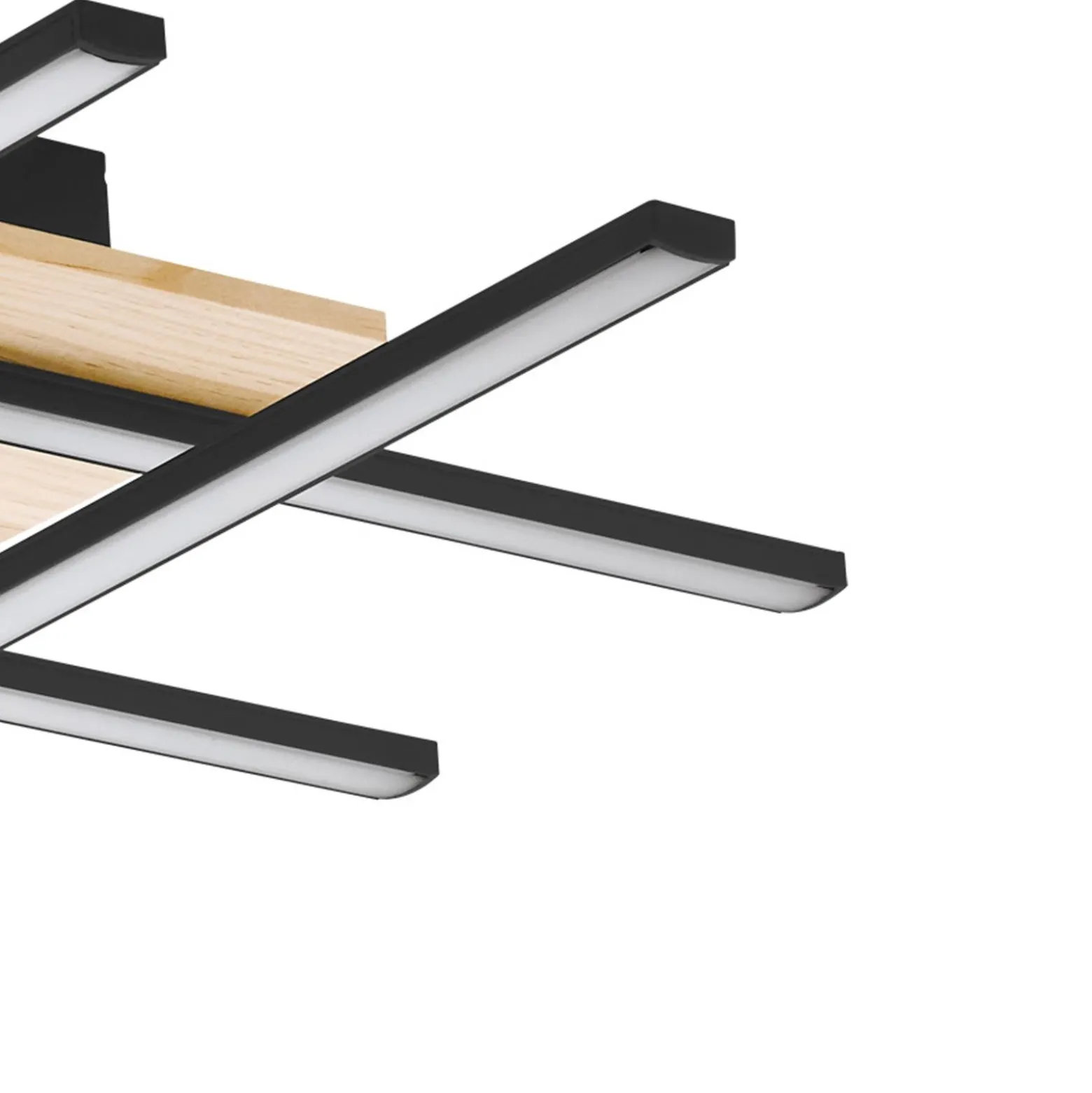 Eglo Taklampa Marinello 1 Aluminium Stål Svart Trä 53W 2800lm - 830 Varm Vit