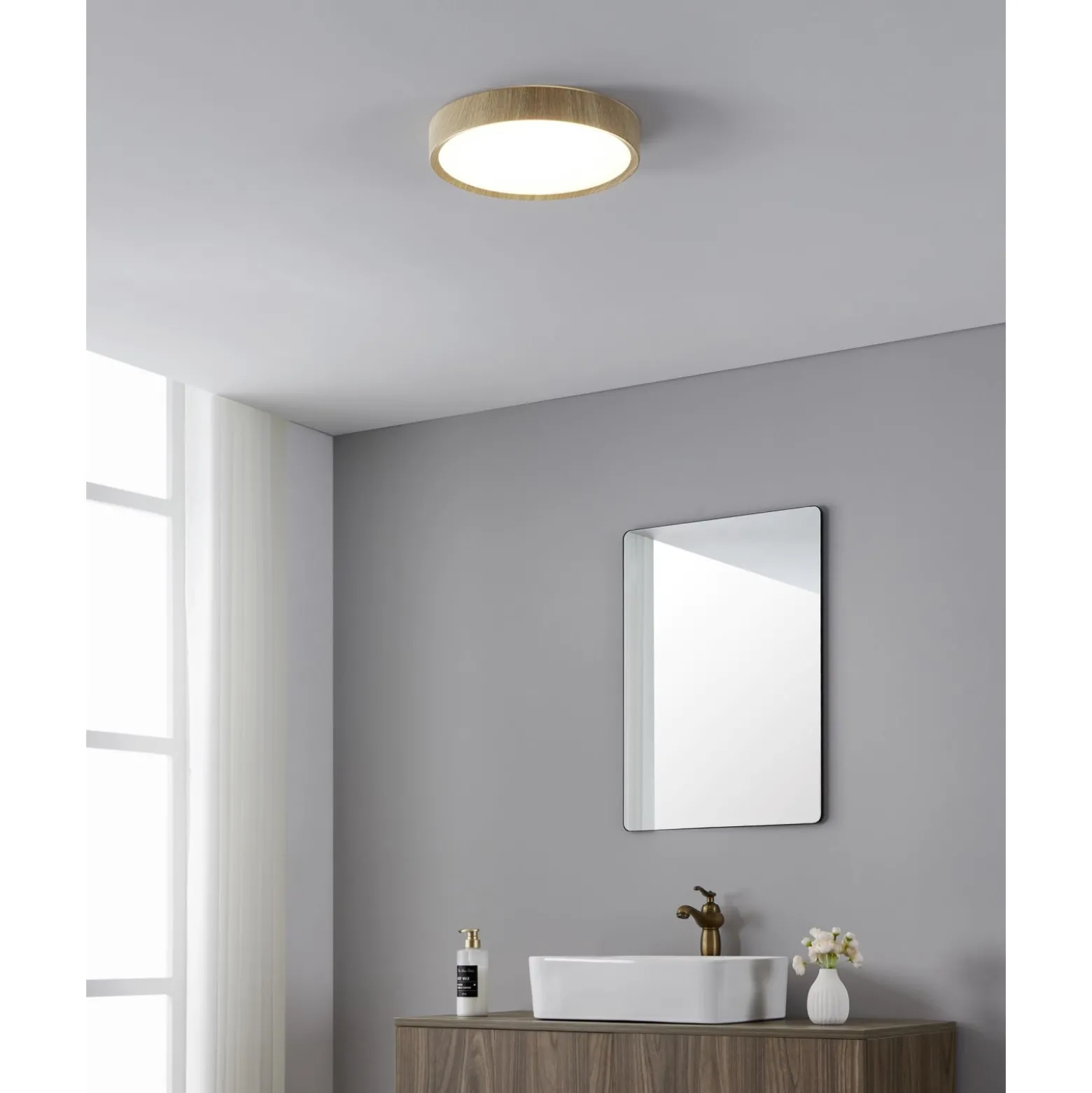 Eglo Taklampa Musurita Plast Stål Trä 146W 1600lm - 830 Varm Vit | 340mm - IP44