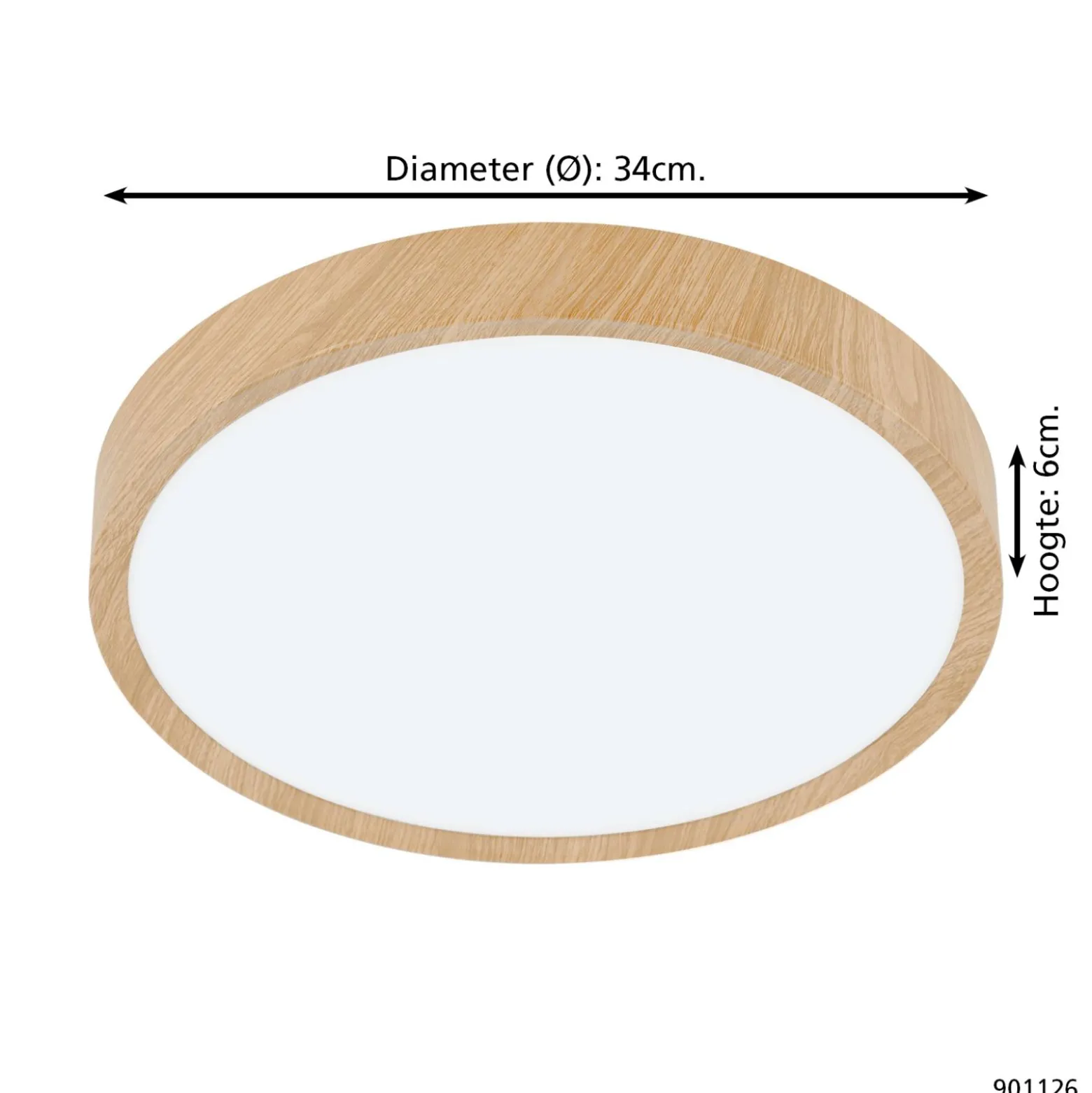 Eglo Taklampa Musurita Plast Stål Trä 146W 1600lm - 830 Varm Vit | 340mm - IP44