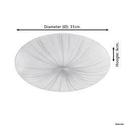 Eglo Taklampa Nieves Stål Vit 10W 1100lm - 830 Varm Vit | 310mm
