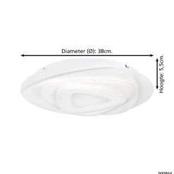 Eglo Taklampa Palagiano Stål Vit 21W 3100lm - 840 Kallvit | 380mm