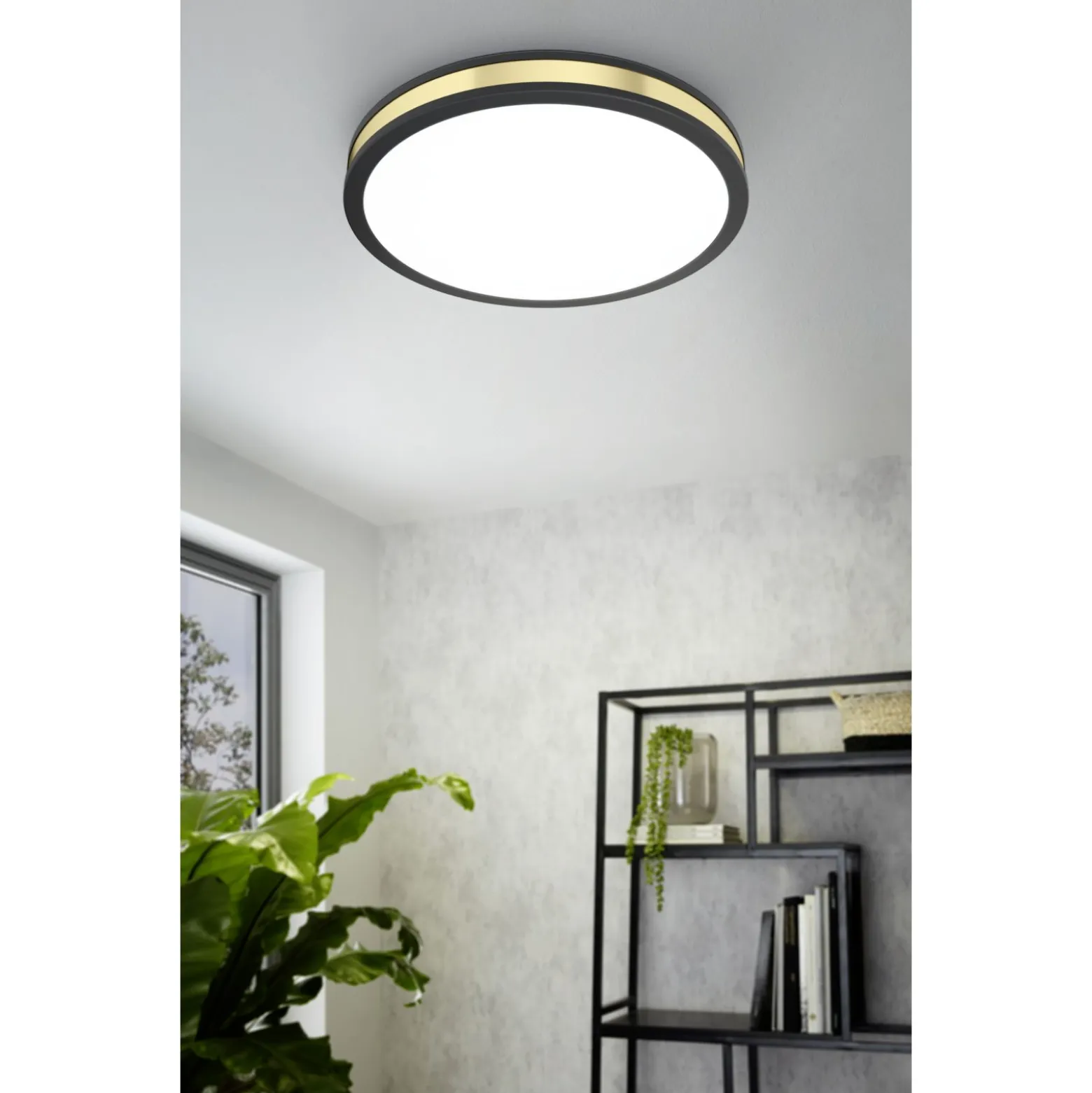 Eglo Taklampa Pescaito Stål Svart Guld 195W 2300lm - 830 Varm Vit | 380mm