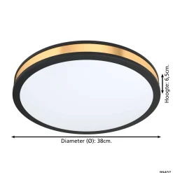 Eglo Taklampa Pescaito Stål Svart Guld 195W 2300lm - 830 Varm Vit | 380mm