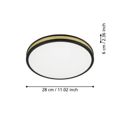 Eglo Taklampa Pescaito Stål Svart Guld 10W 1100lm - 830 Varm Vit | 280mm
