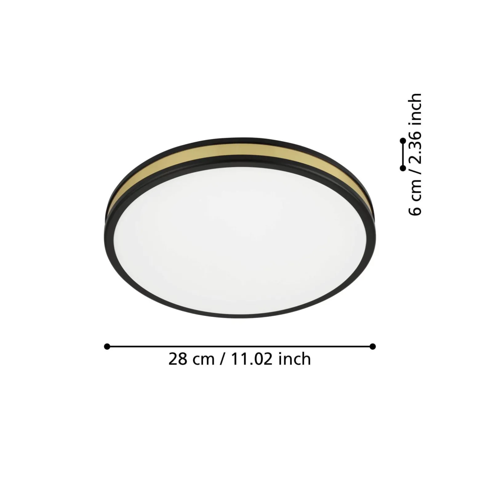 Eglo Taklampa Pescaito Stål Svart Guld 10W 1100lm - 830 Varm Vit | 280mm