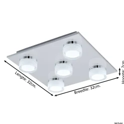 Eglo Taklampa Romendo 1 Stål Krom 54W 3750lm - 830 Varm Vit | IP44 - Dimbar