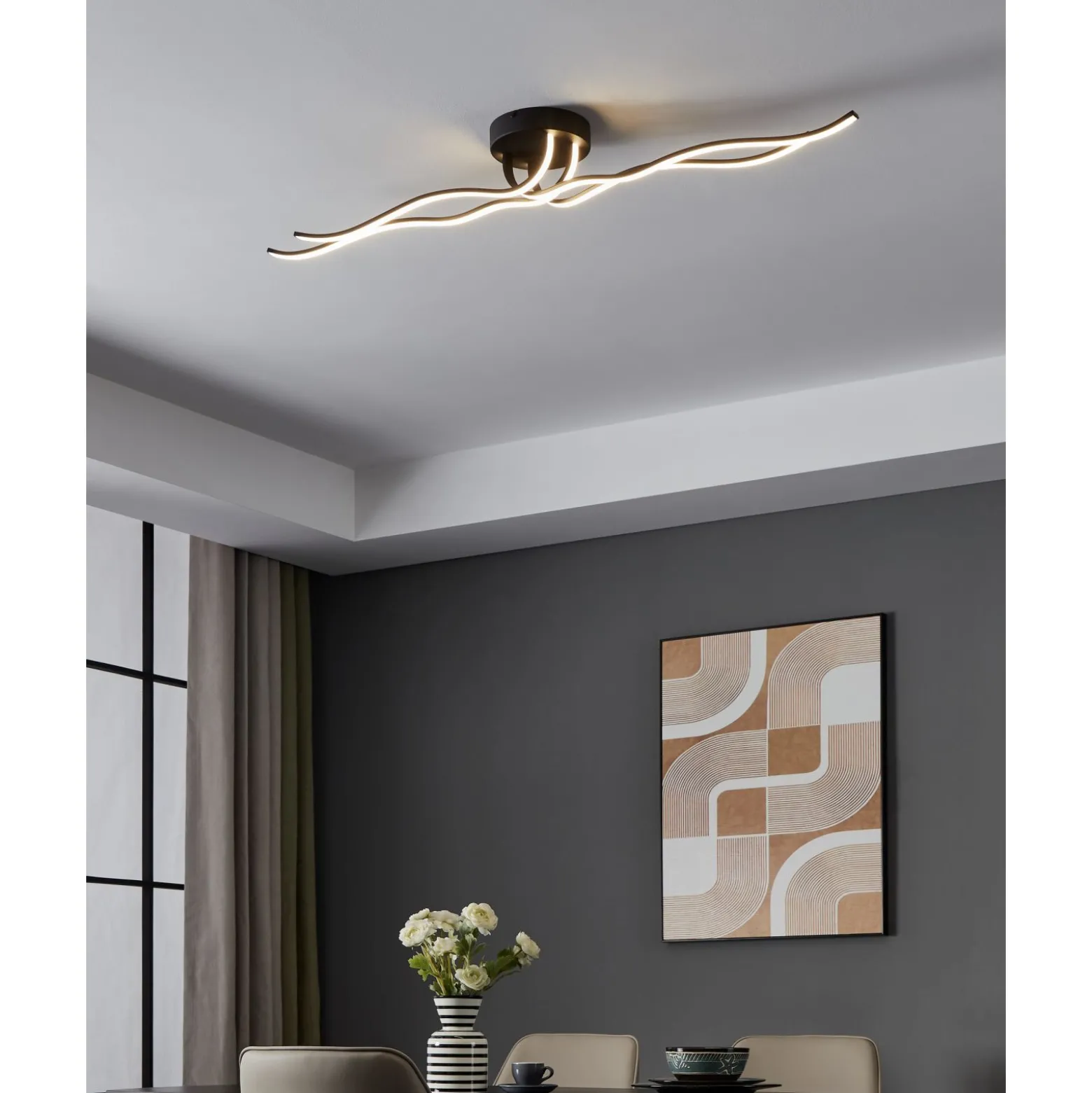 Eglo Taklampa Roncade 1 Stål Aluminium Svart 37W 4700lm - 830 Varm Vit