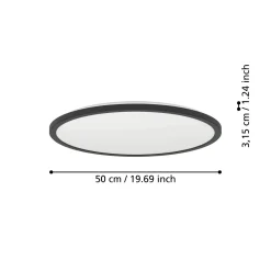 Eglo Taklampa Rovito-r Plast Svart 168W 2900lm - 827-865 Justerbar Vit | 500mm - IP44 - Dimbar