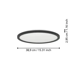 Eglo Taklampa Rovito-r Plast Svart 185W 2300lm - 827-865 Justerbar Vit | 389mm - IP44 - Dimbar