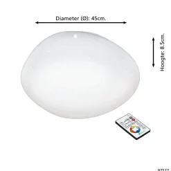 Eglo Taklampa Sileras Stål Vit 205W 2800lm - 827-865 Justerbar Vit | 450mm - Dimbar